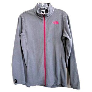 The NOrth Face Girl's XL (18) Gray Full Zip Fleece Lightweight Jacket